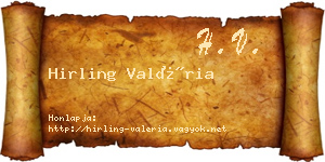 Hirling Valéria névjegykártya